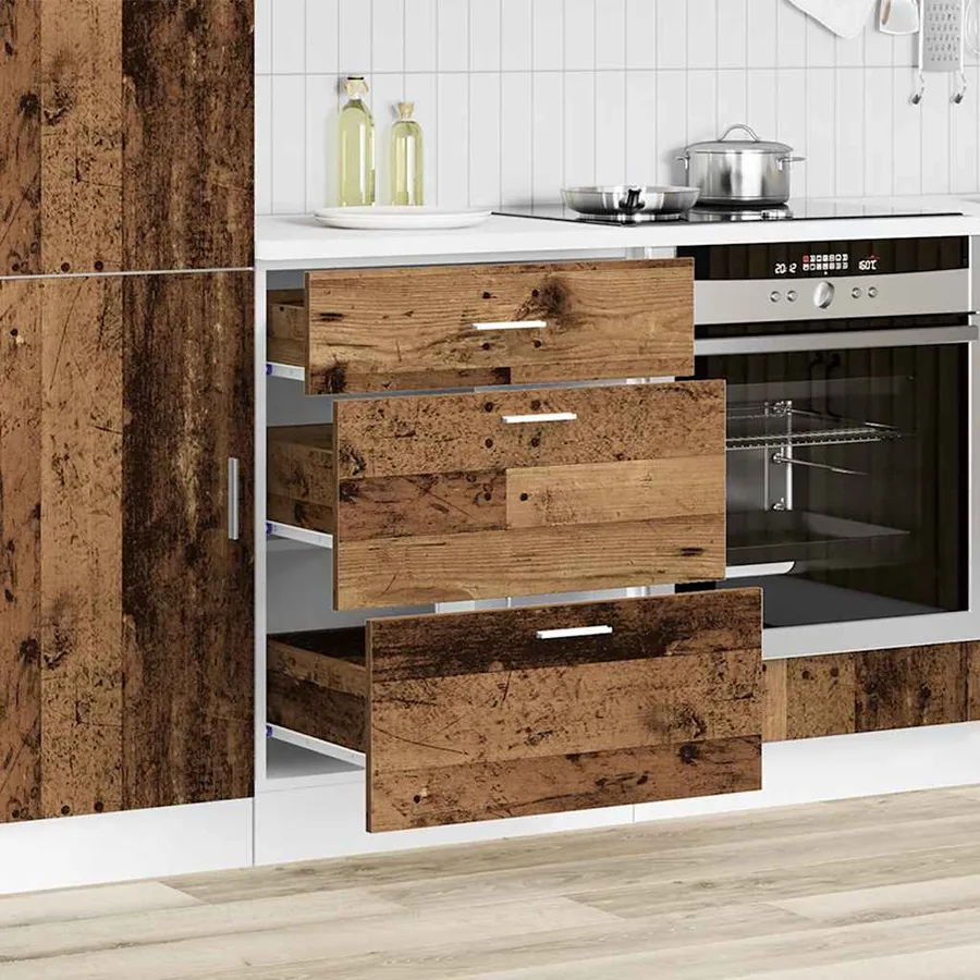 Meuble bas de cuisine "Lyon" Bois d'ingénierie ancien - 3
