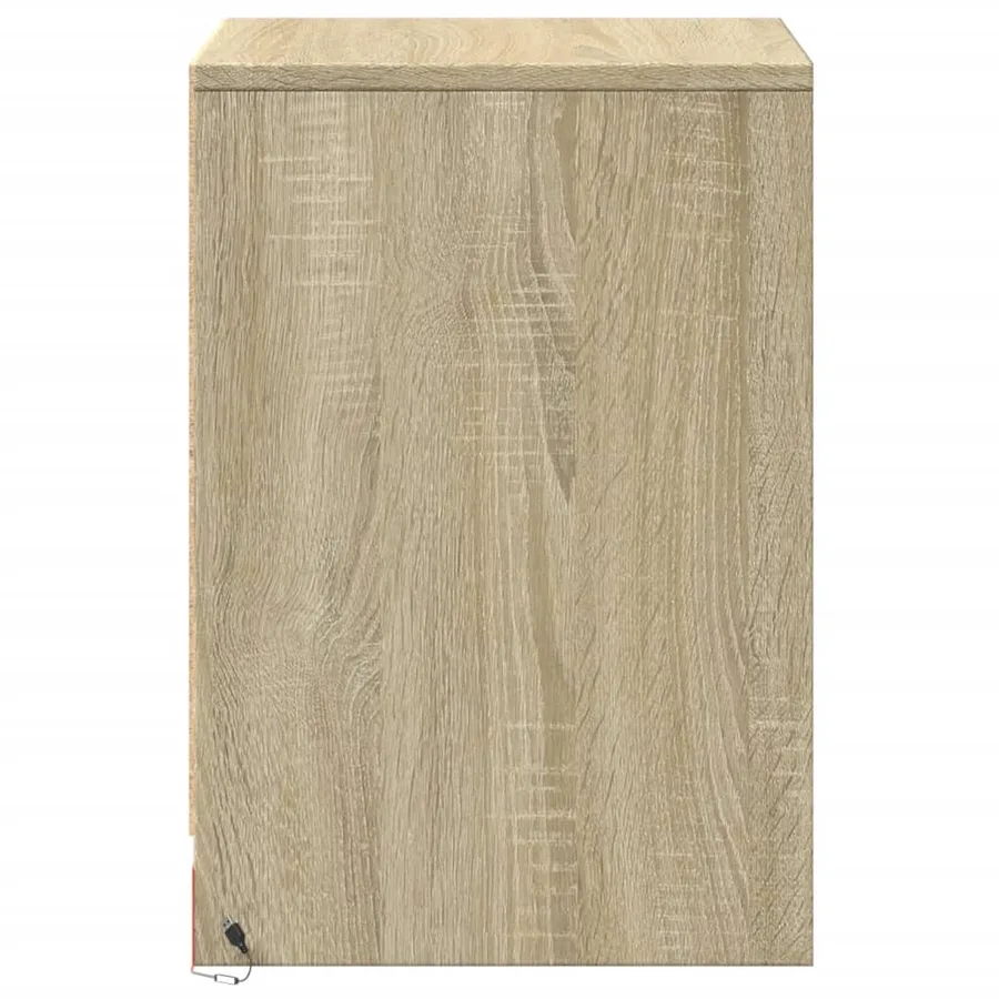 Armoire de chevet avec lumières LED chêne sonoma - 7