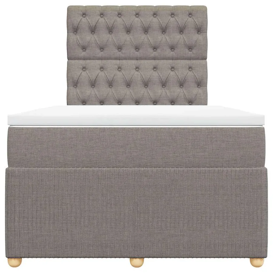 Sommier à lattes de lit avec matelas taupe 120x190 cm tissu - 4