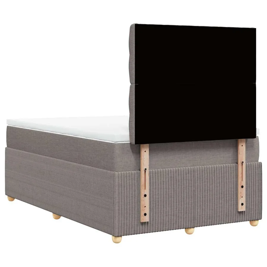Sommier à lattes de lit avec matelas taupe 120x190 cm tissu - 6