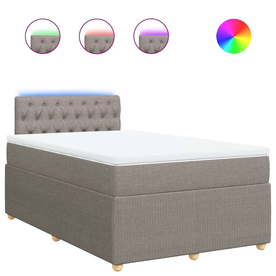 Sommier à lattes de lit avec matelas taupe 120x190 cm tissu - 2