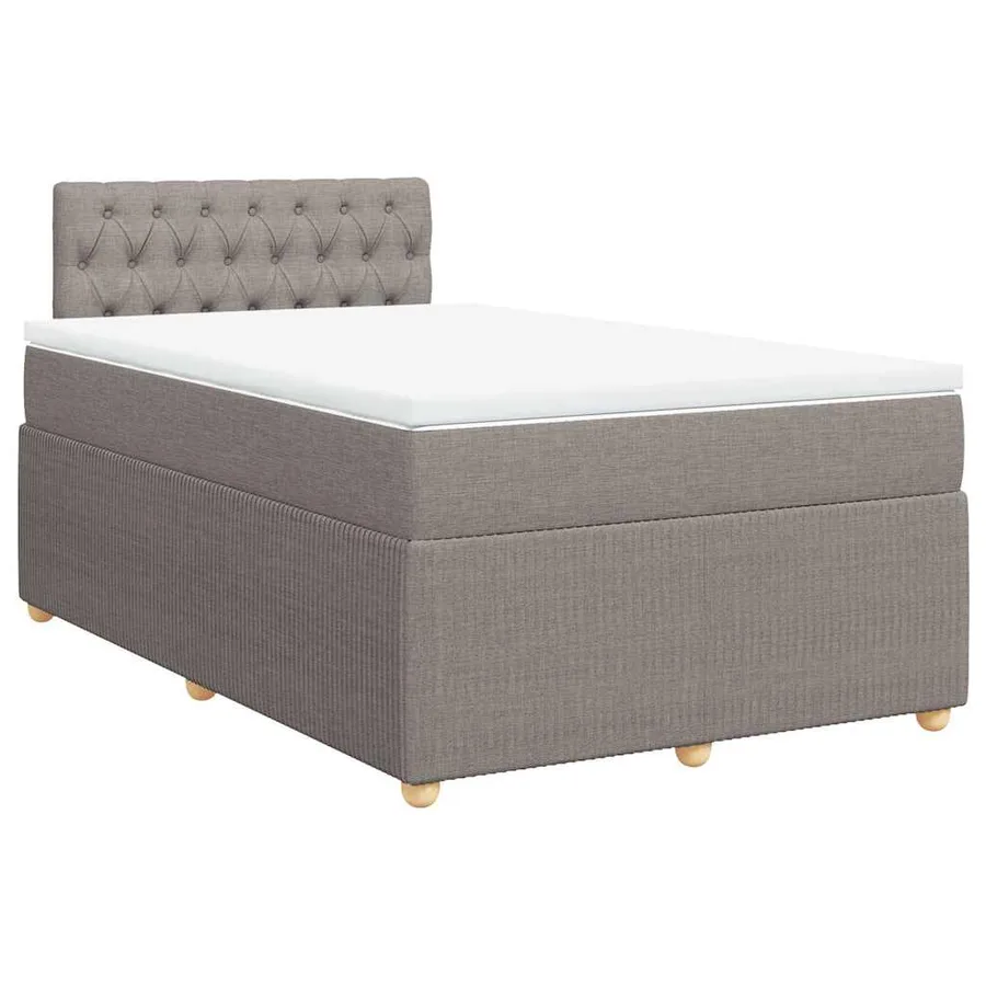 Sommier à lattes de lit avec matelas taupe 120x190 cm tissu - 3