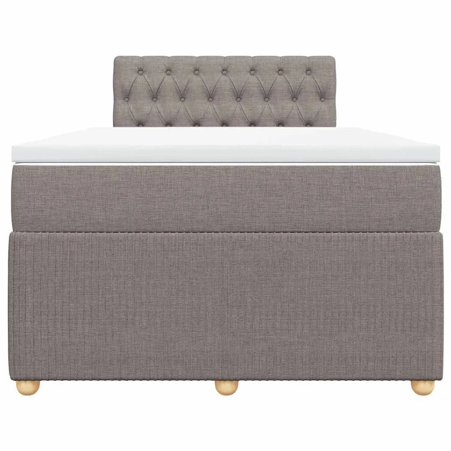 Sommier à lattes de lit avec matelas taupe 120x190 cm tissu - 6