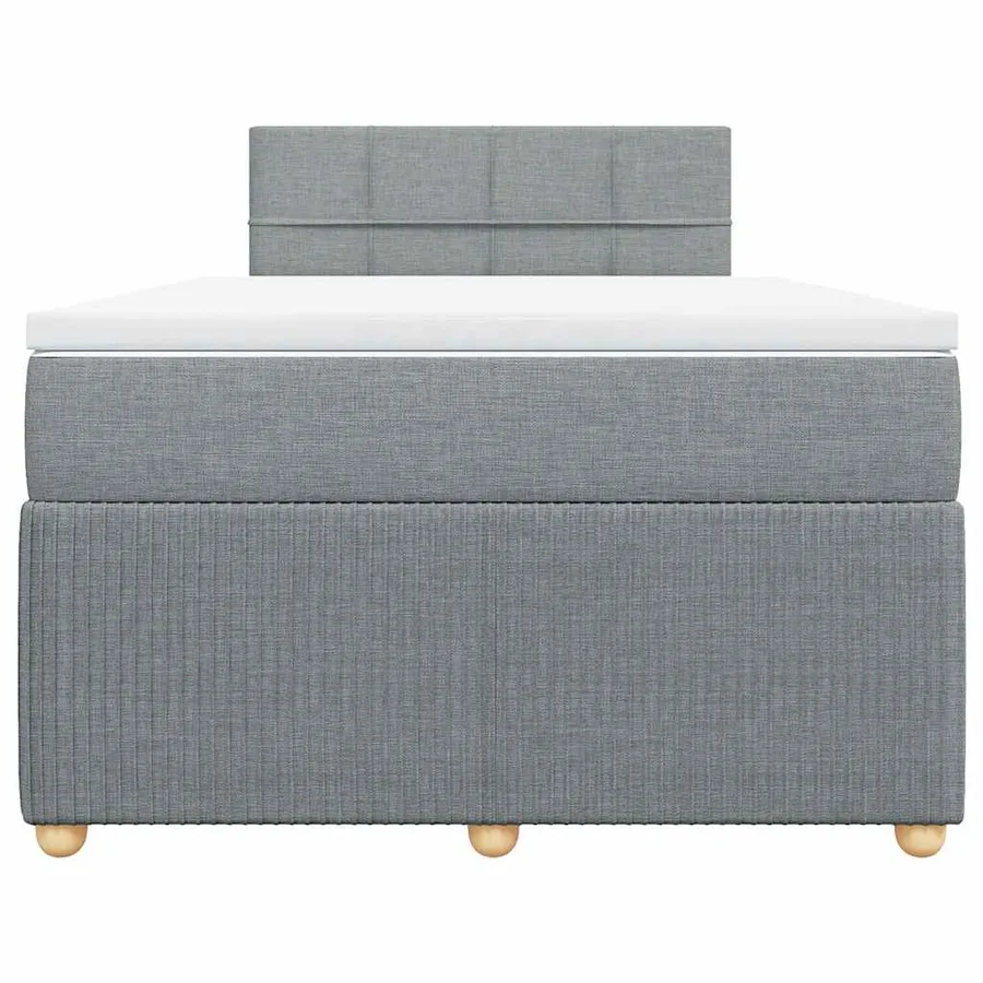 Sommier à lattes de lit et matelas gris clair 120x190 cm tissu - 4