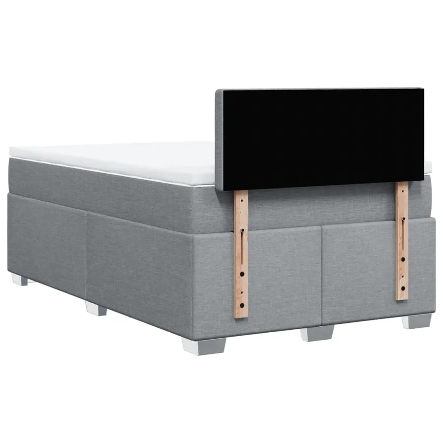 Sommier à lattes de lit et matelas gris clair 120x190 cm tissu - 12