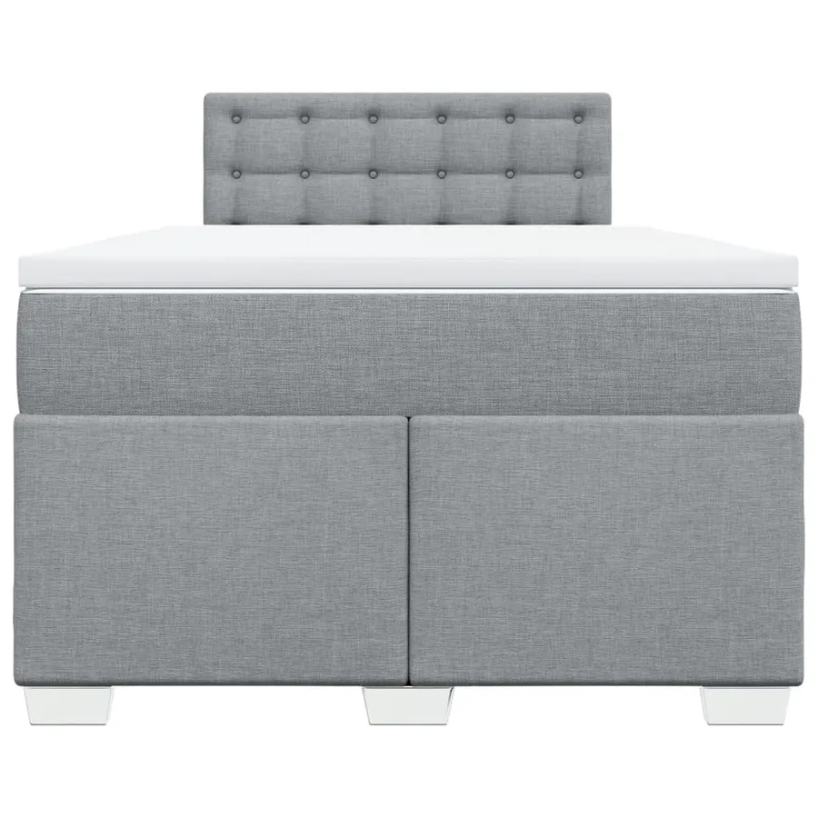 Sommier à lattes de lit et matelas gris clair 120x190 cm tissu - 6