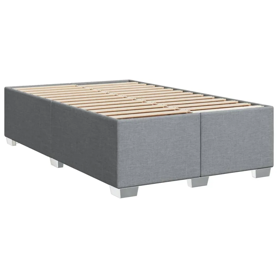 Sommier à lattes de lit et matelas gris clair 120x190 cm tissu - 8