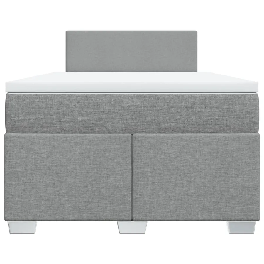 Sommier à lattes de lit et matelas gris clair 120x190 cm tissu - 6