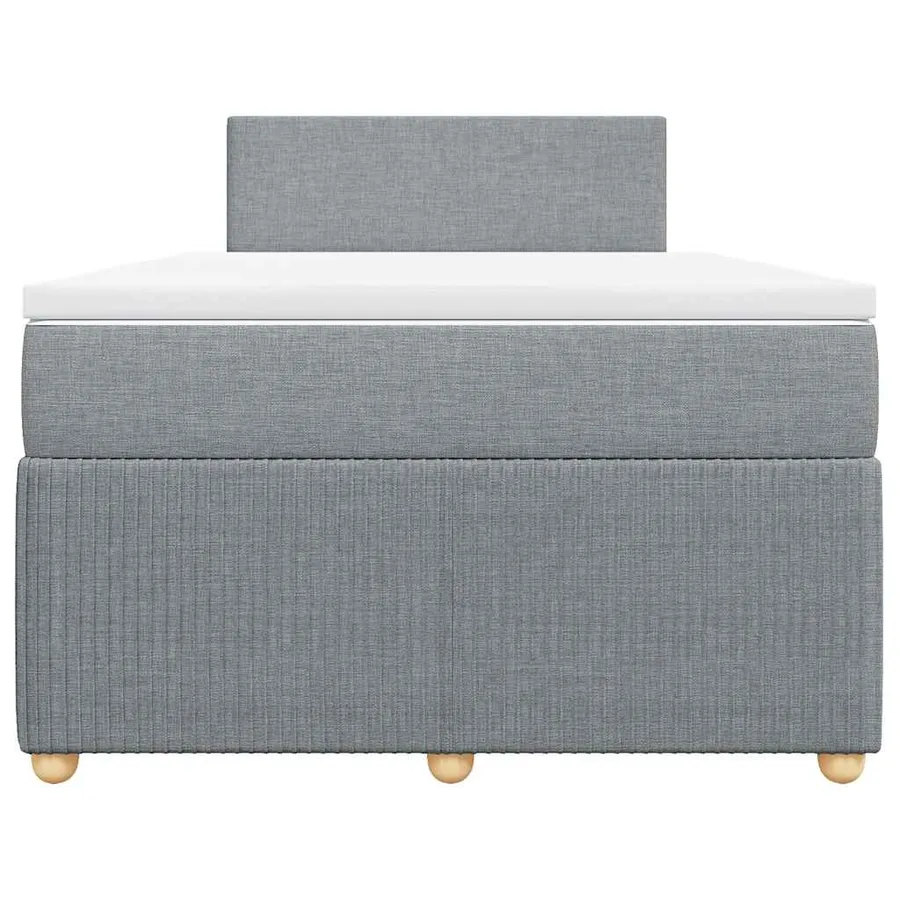 Sommier à lattes de lit et matelas gris clair 120x190 cm tissu - 4