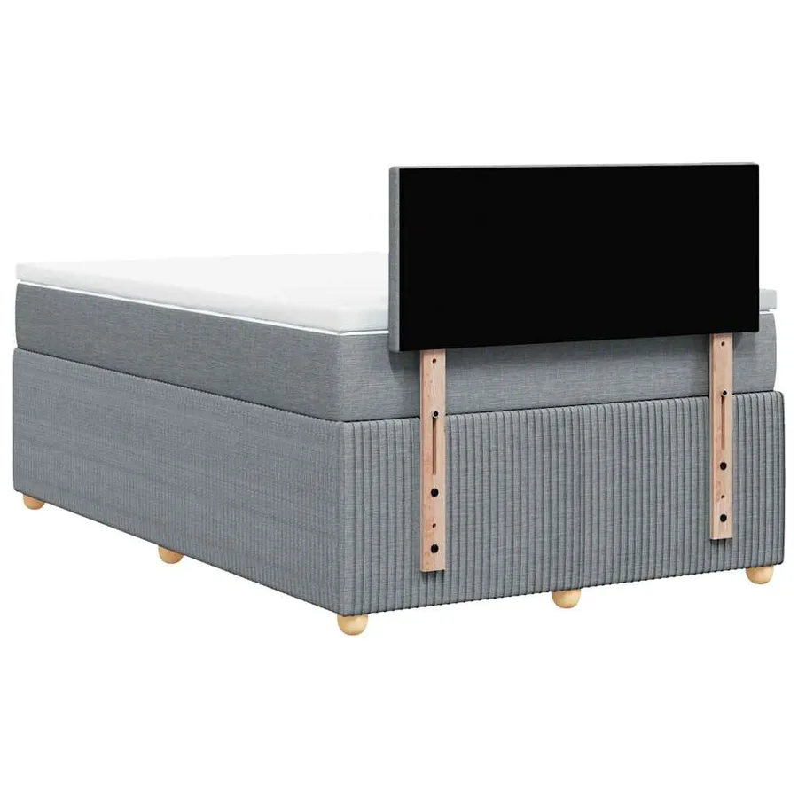 Sommier à lattes de lit et matelas gris clair 120x190 cm tissu - 6