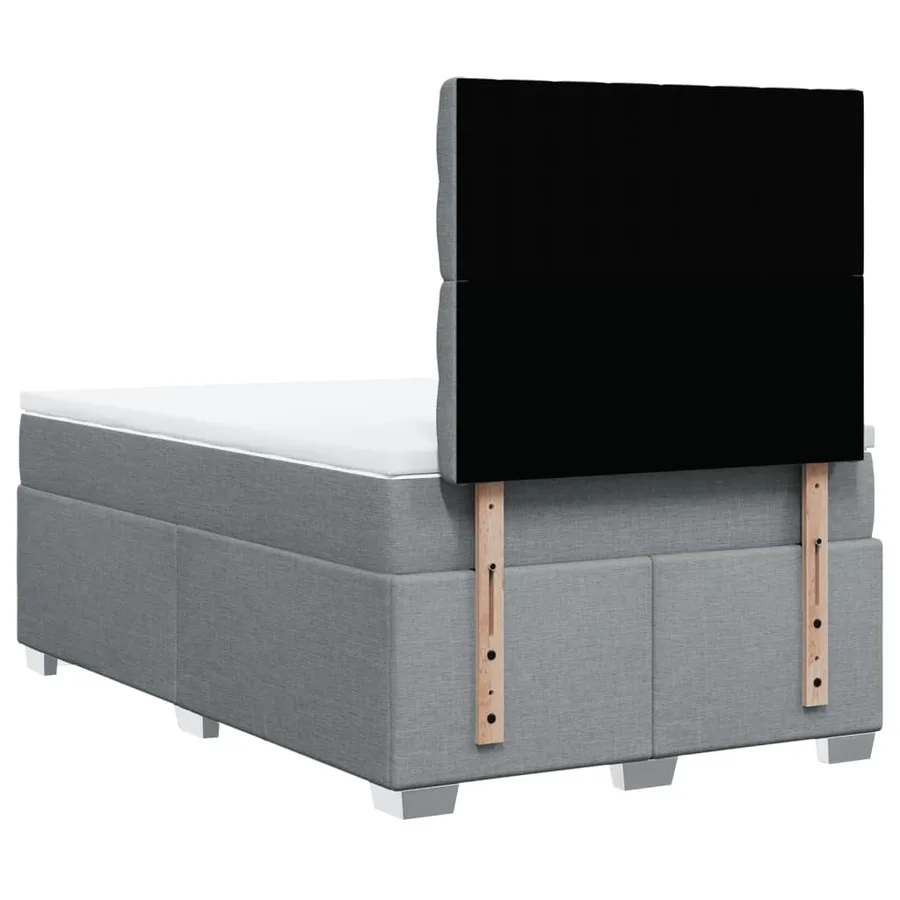 Sommier à lattes de lit et matelas gris clair 120x190 cm tissu - 10