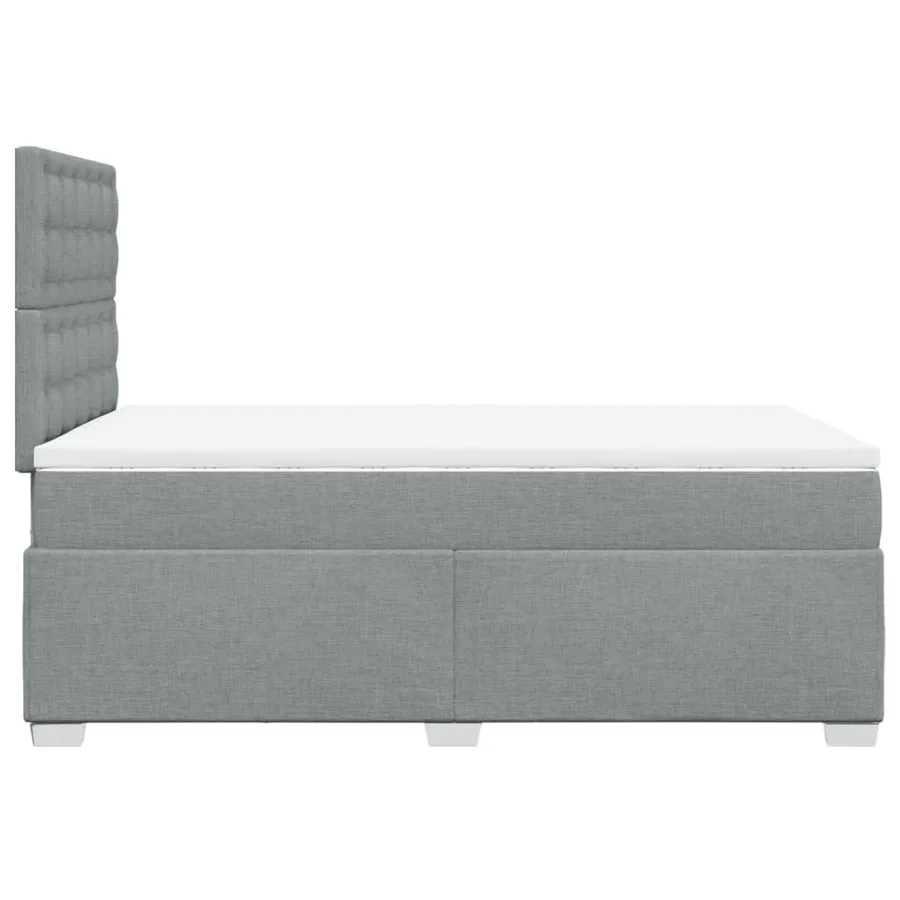 Sommier à lattes de lit et matelas gris clair 120x190 cm tissu - 9
