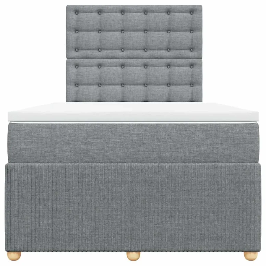 Sommier à lattes de lit et matelas gris clair 120x190 cm tissu - 6