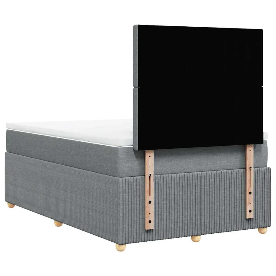Sommier à lattes de lit et matelas gris clair 120x190 cm tissu - 8
