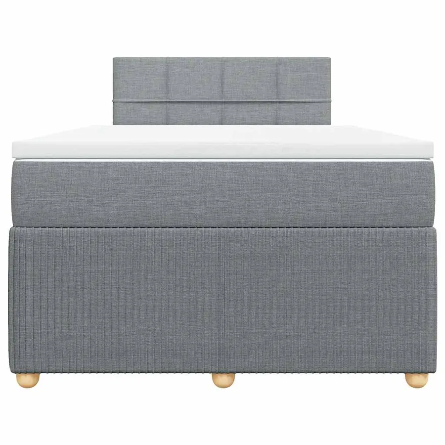 Sommier à lattes de lit et matelas gris clair 120x190 cm tissu - 6