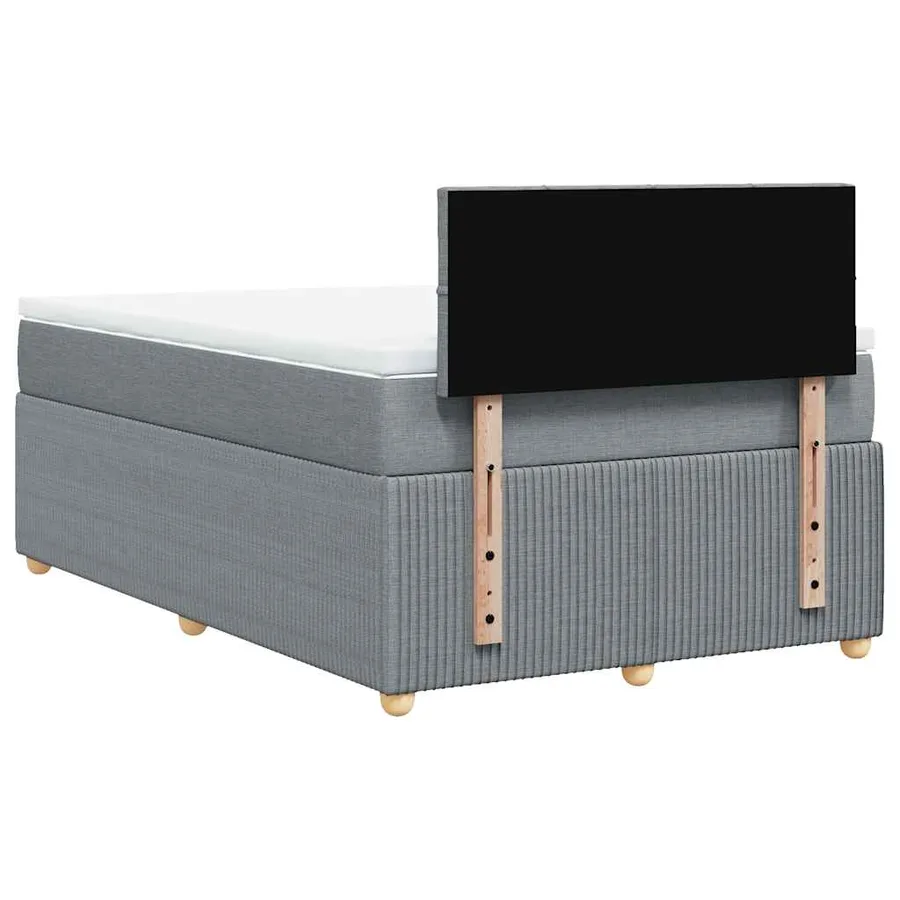 Sommier à lattes de lit et matelas gris clair 120x190 cm tissu - 8