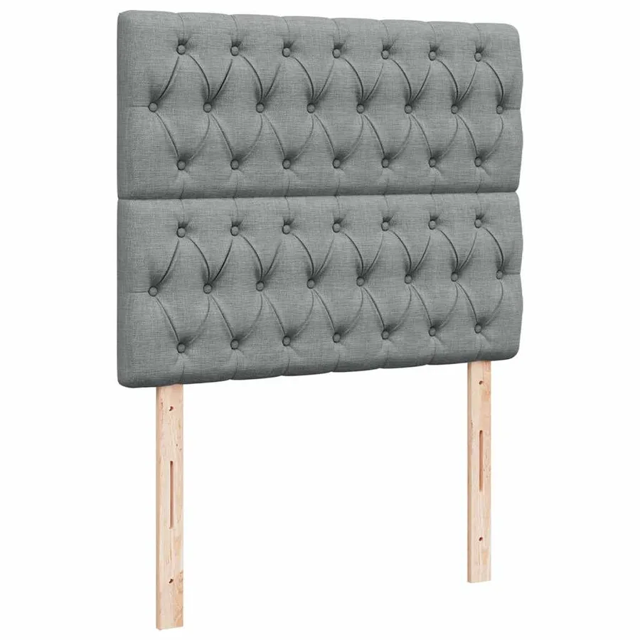 Sommier à lattes de lit et matelas gris clair 120x190 cm tissu - 10