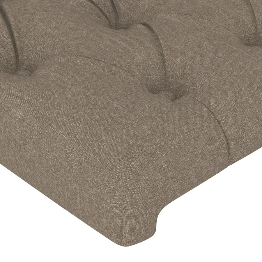 Cadre de lit sans matelas taupe 140x190 cm tissu - 10