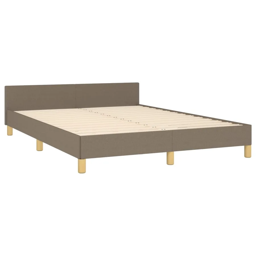 Cadre de lit sans matelas taupe 140x190 cm tissu - 5
