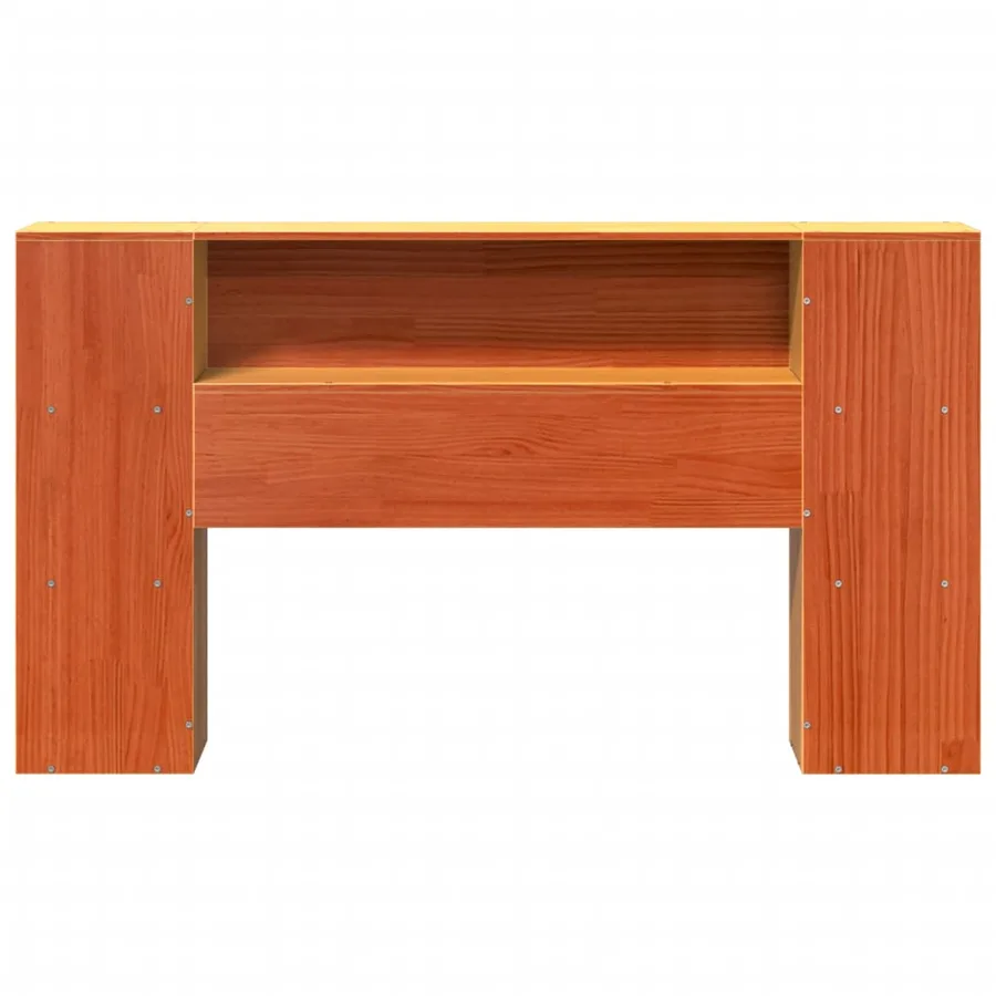 Tête de lit avec rangement cire marron 140cm bois massif de pin - 4