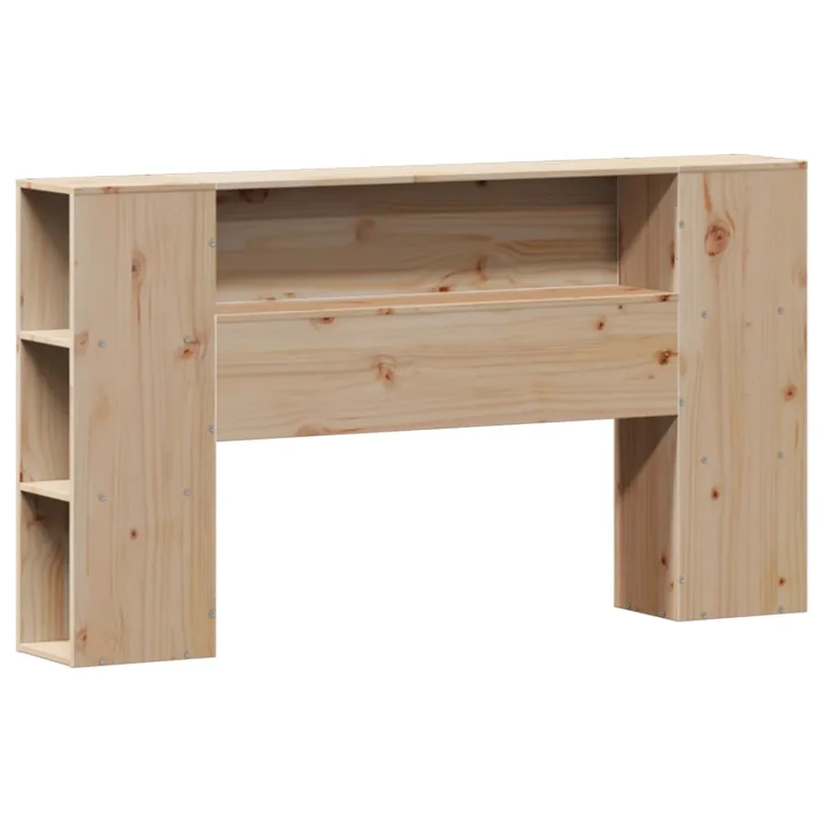 Lit bibliothèque sans matelas 135x190 cm bois de pin massif - 7