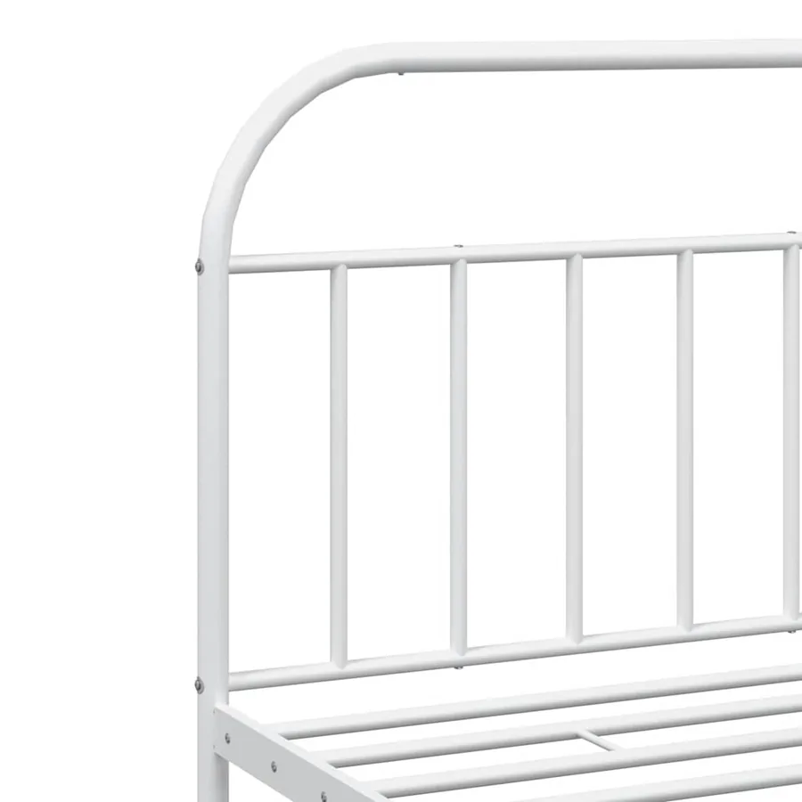 Cadre de lit métal sans matelas et pied de lit blanc 193x203 cm - 9