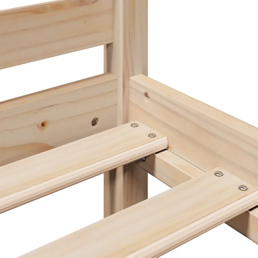 Lit bibliothèque sans matelas 135x190 cm bois de pin massif - 9