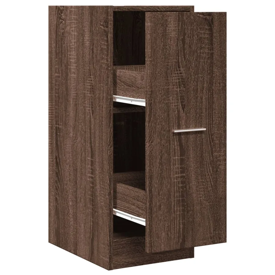 Armoire apothicaire chêne marron 30x41x77,5cm bois d'ingénierie - 2