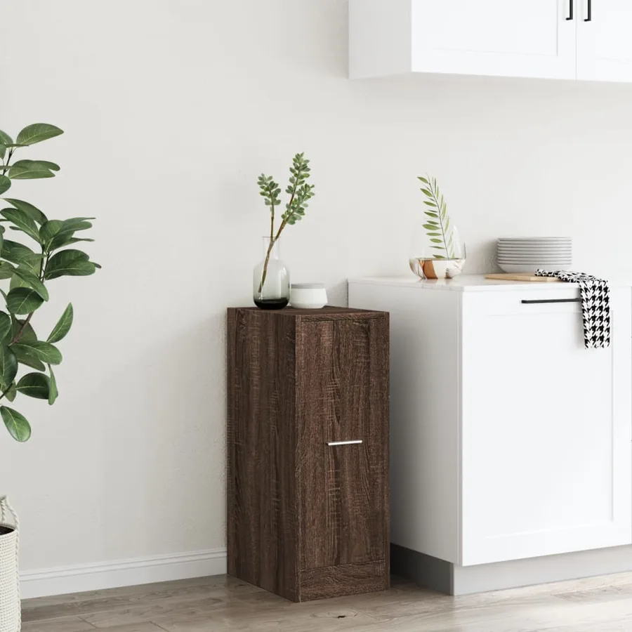 Armoire apothicaire chêne marron 30x41x77,5cm bois d'ingénierie - 3