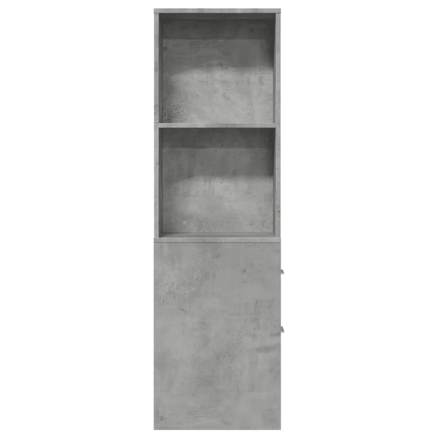 Armoire de salle de bain étroite avec roulettes gris béton - 4