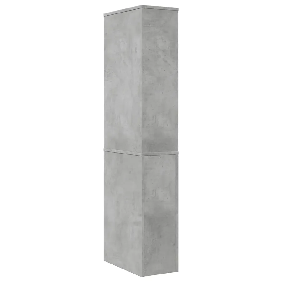 Armoire de salle de bain étroite avec roulettes gris béton - 6