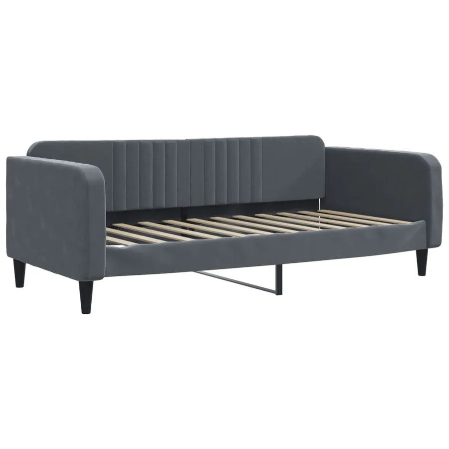 Lit de repos sans matelas gris foncé 90x200 cm velours - 2
