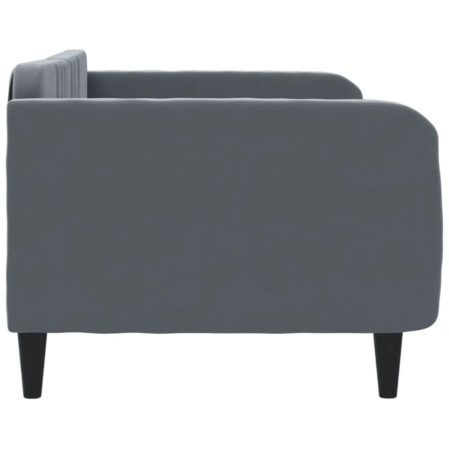 Lit de repos sans matelas gris foncé 90x200 cm velours - 4
