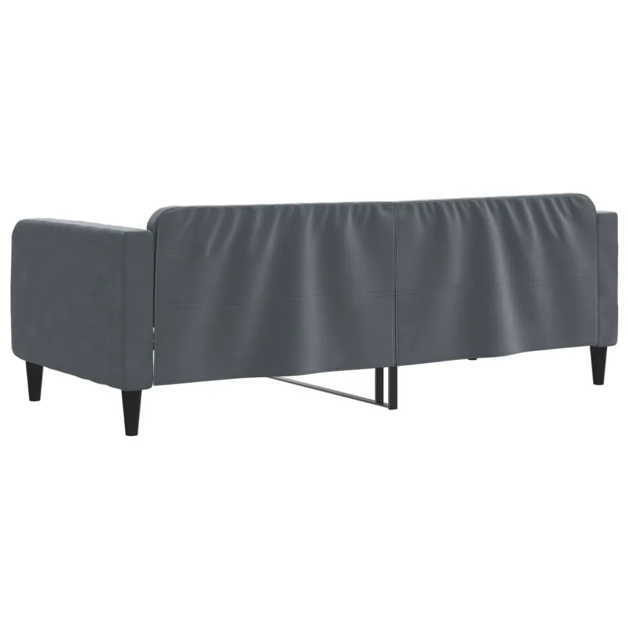 Lit de repos sans matelas gris foncé 90x200 cm velours - 5