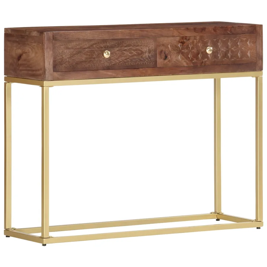 Table console 90 x 30 x 75 cm Bois de manguier massif - 11