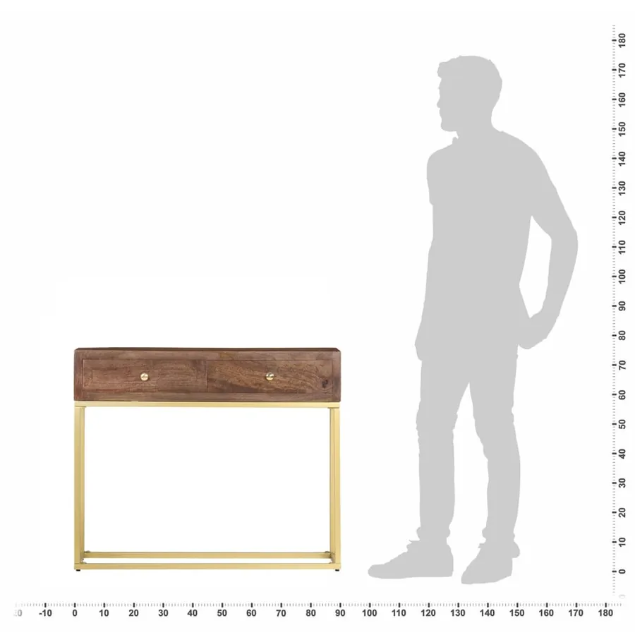 Table console 90 x 30 x 75 cm Bois de manguier massif - 2
