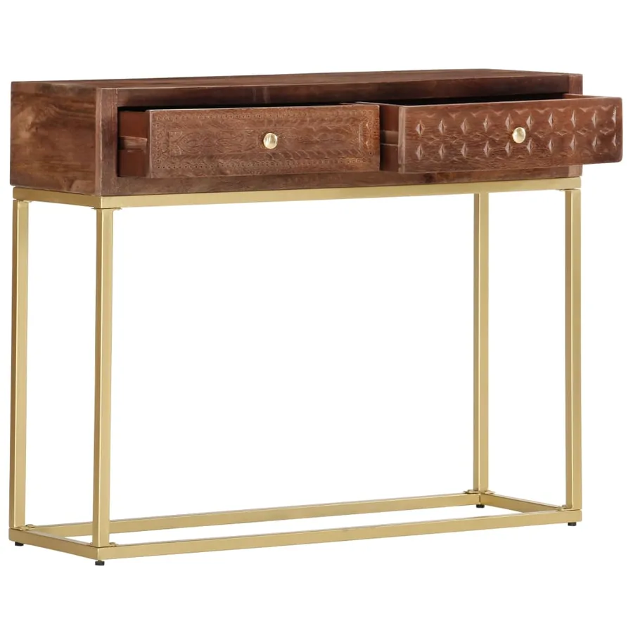 Table console 90 x 30 x 75 cm Bois de manguier massif - 3