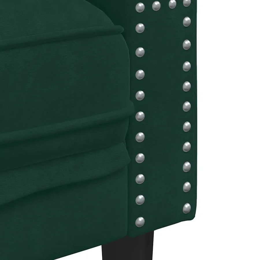 Ensemble de canapé Chesterfield et traversins 2 pcs vert foncé - 6