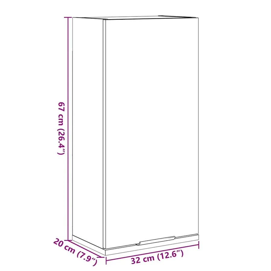 Armoire de salle de bain murale vieux bois 32x20x67 cm - 11