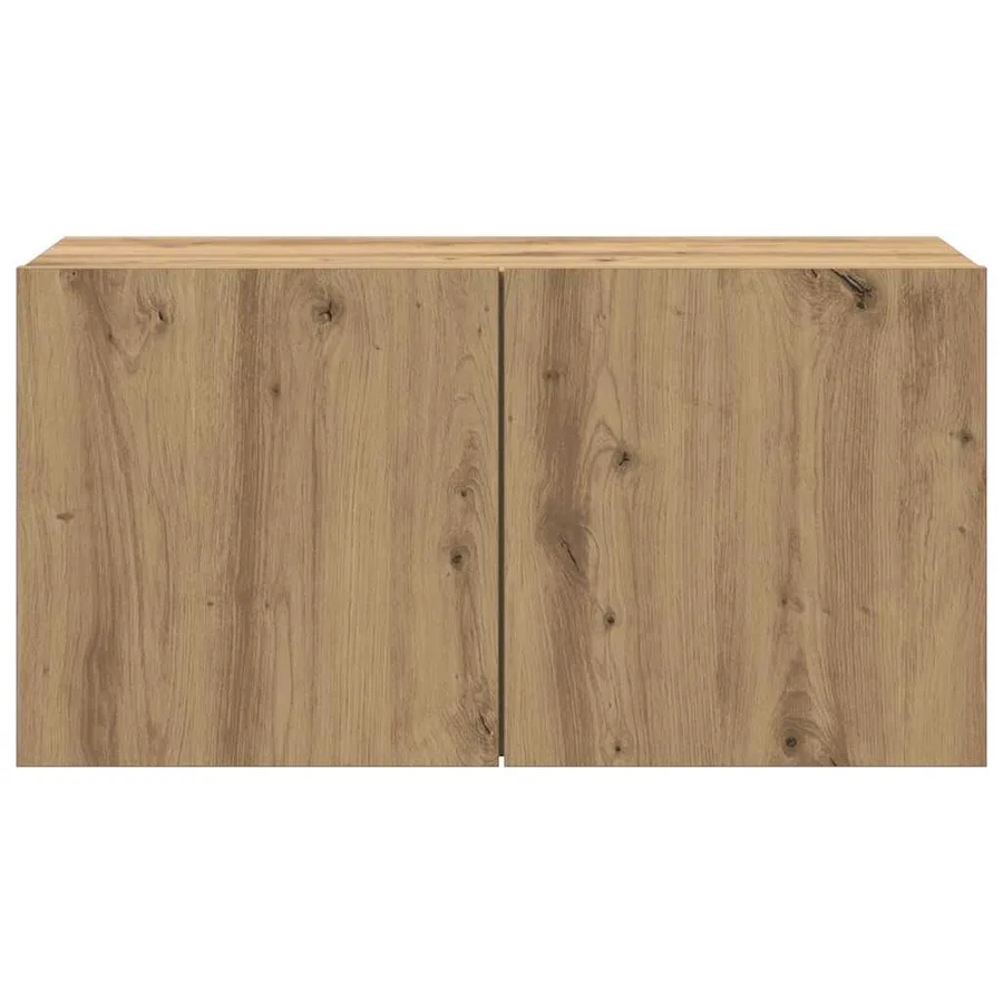 Meuble TV mural chêne artisanal 80x30x41 cm - 6