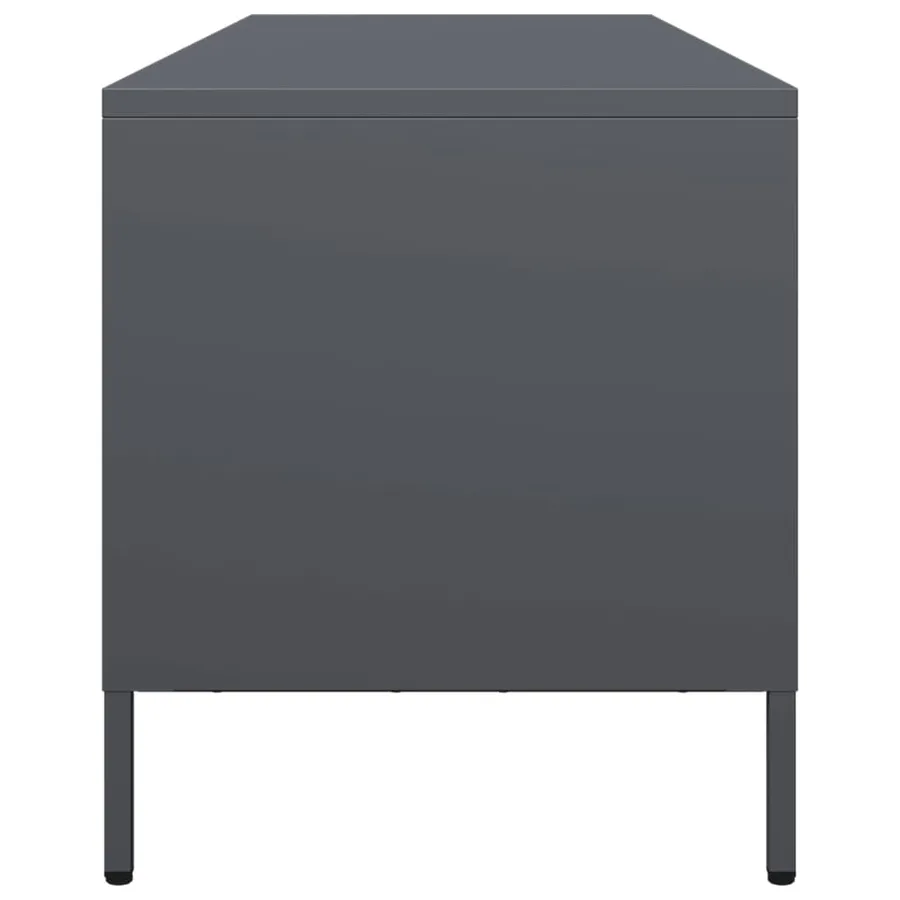 Meuble TV anthracite 135x39x43,5 cm acier laminé à froid - 6