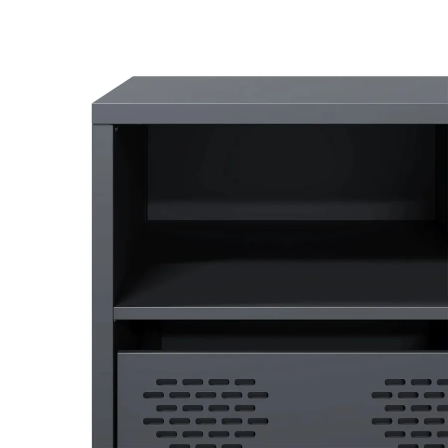 Meuble TV anthracite 135x39x43,5 cm acier laminé à froid - 9