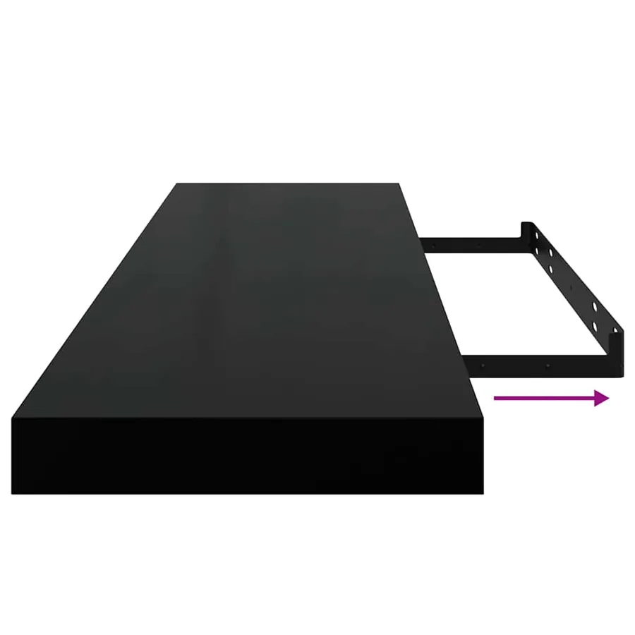 Étagères murales flottantes 2 pcs noir 90x23,5x3,8 cm MDF - 11