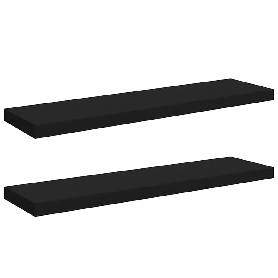 Étagères murales flottantes 2 pcs noir 90x23,5x3,8 cm MDF - 2