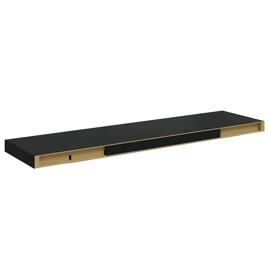 Étagères murales flottantes 2 pcs noir 90x23,5x3,8 cm MDF - 9