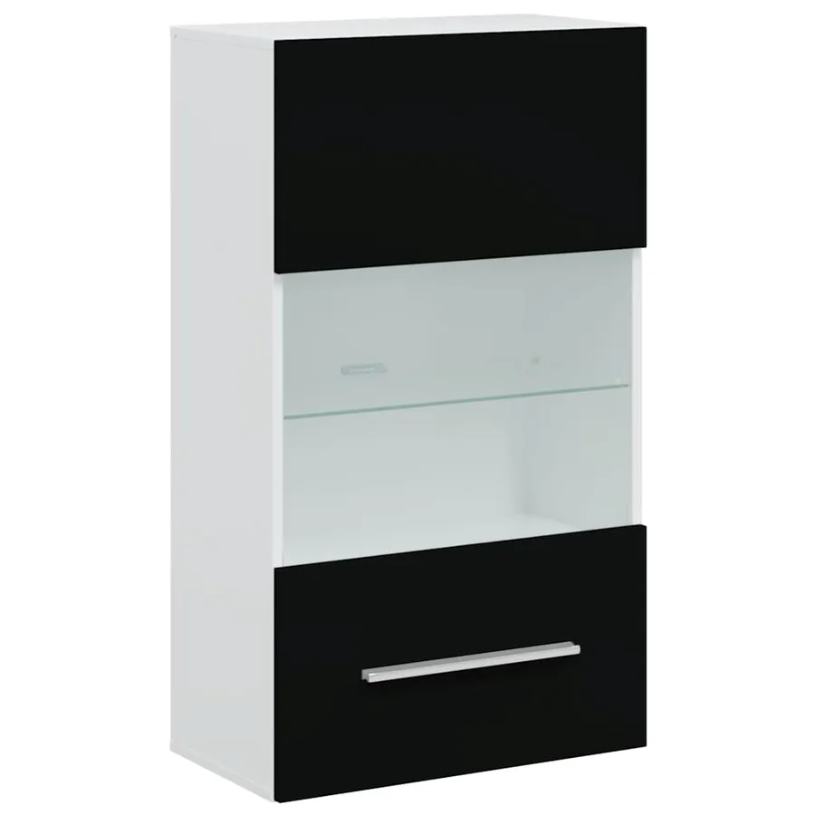 Meubles TV avec lumière LED 5 pcs noir mat bois d'ingénierie - 8