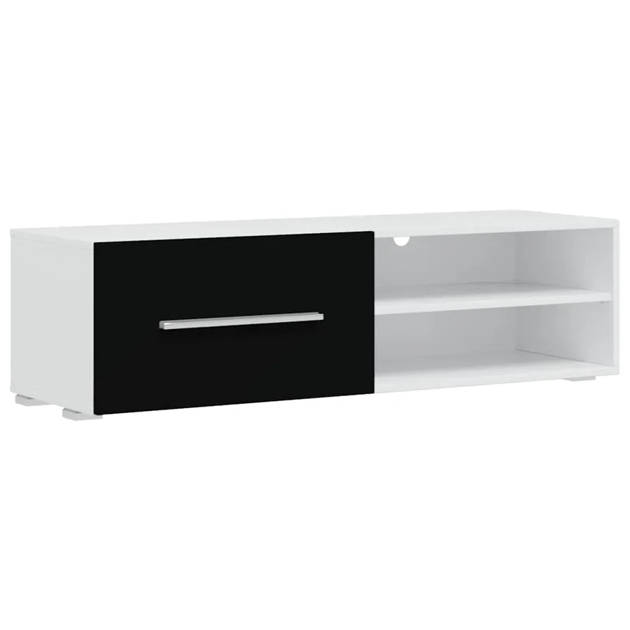Meubles TV avec lumière LED 5 pcs noir mat bois d'ingénierie - 9