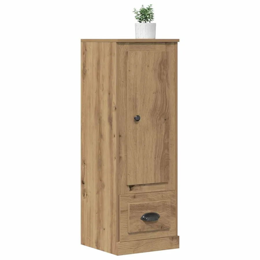 Buffet haut chêne artisanal 36x35,5x103,5 cm bois d'ingénierie - 3