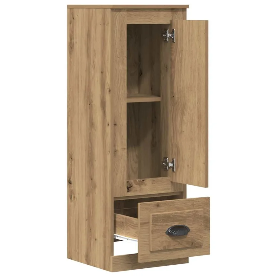 Buffet haut chêne artisanal 36x35,5x103,5 cm bois d'ingénierie - 5