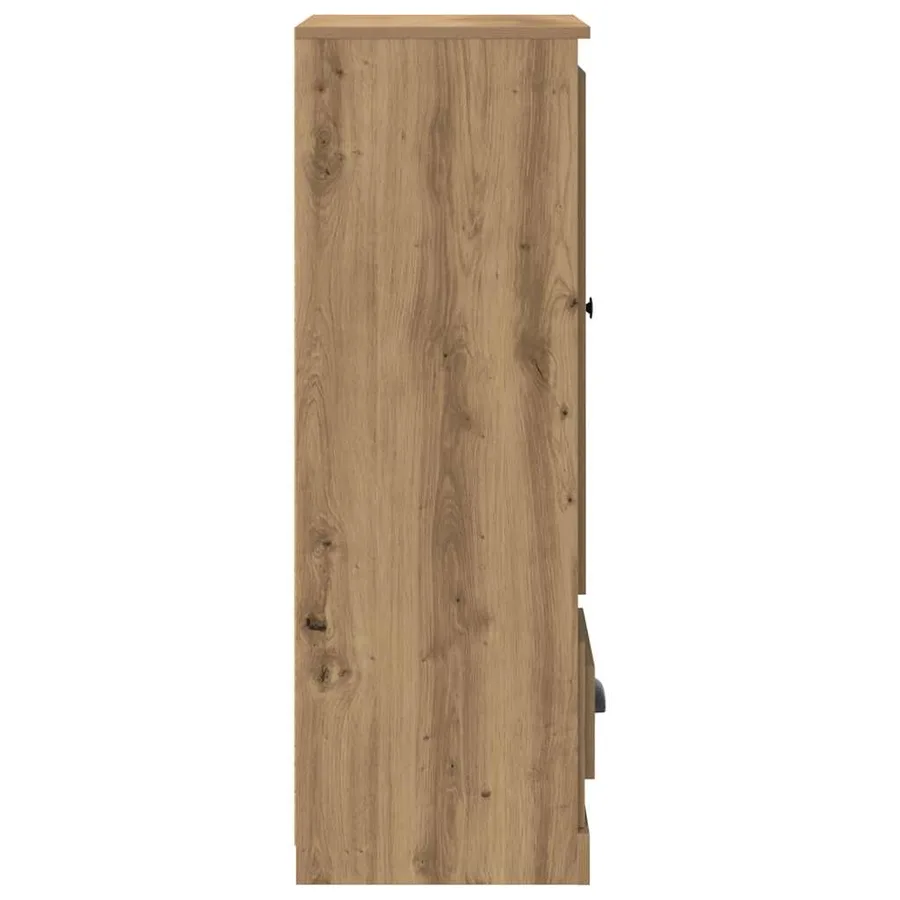 Buffet haut chêne artisanal 36x35,5x103,5 cm bois d'ingénierie - 6